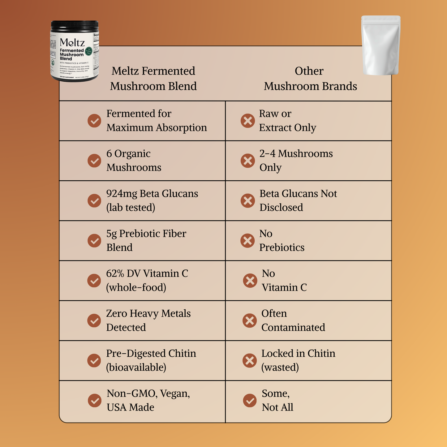 Meltz Fermented Mushroom Blend — Daily Gut, Immunity & Energy Support