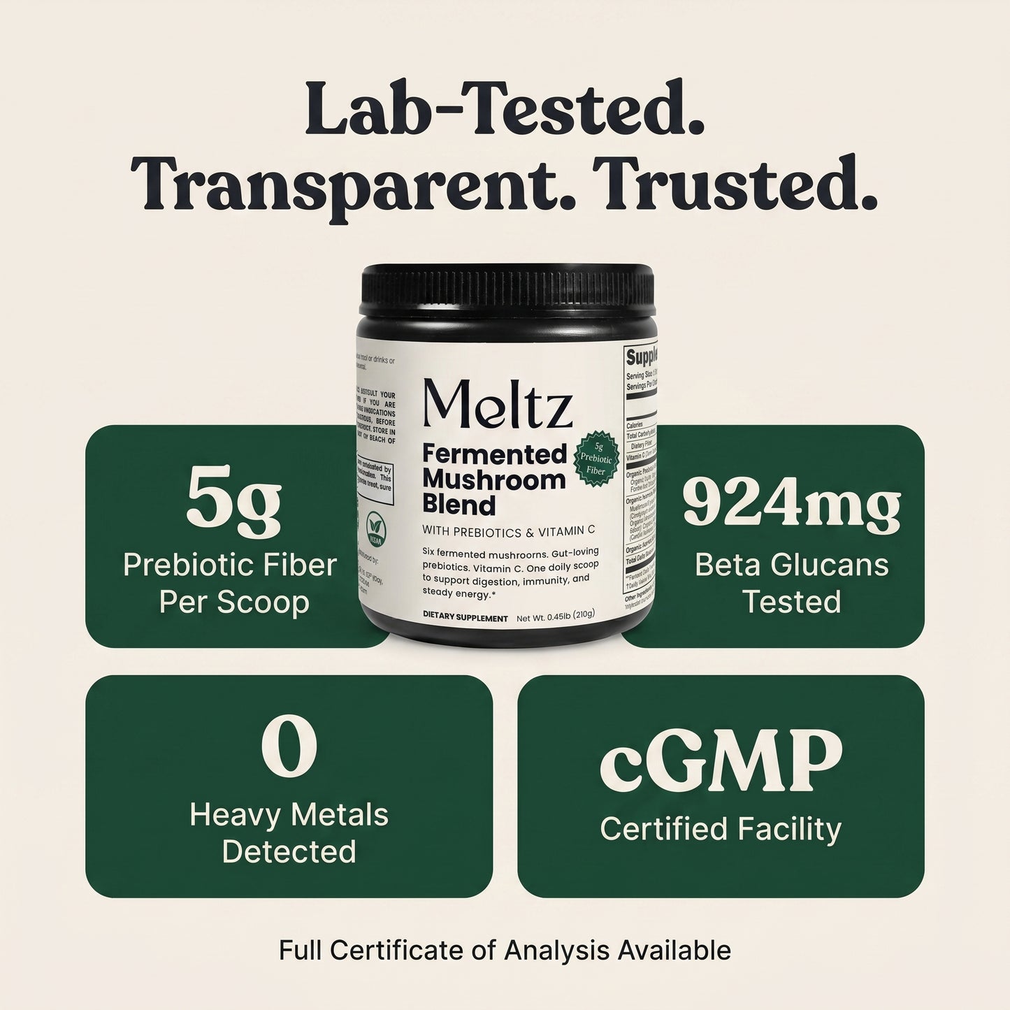 Meltz Fermented Mushroom Blend — Daily Gut, Immunity & Energy Support
