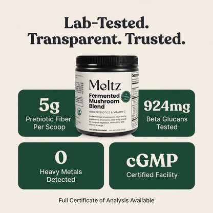 Meltz Fermented Mushroom Blend — Daily Gut, Immunity & Energy Support